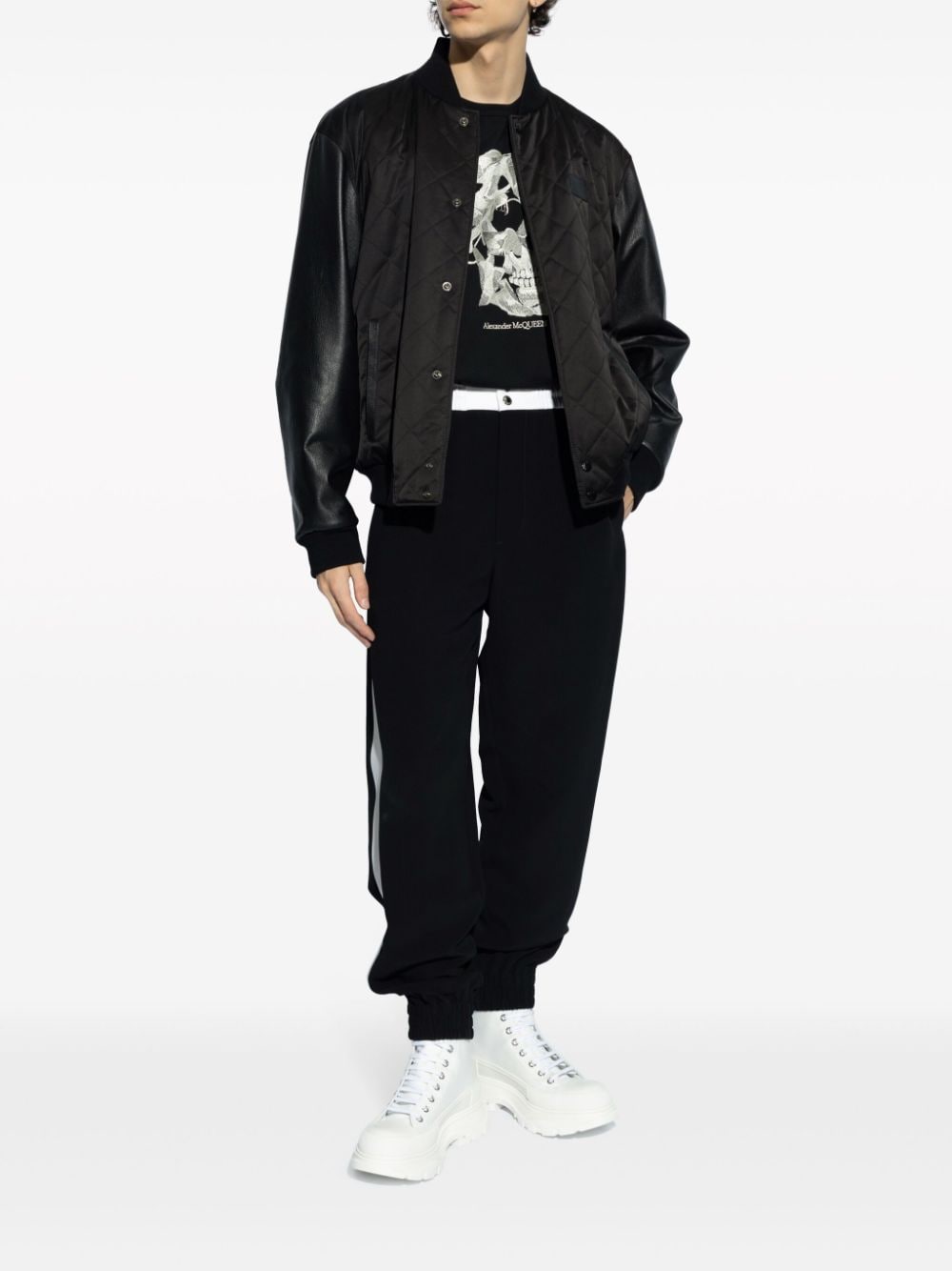 Alexander McQueen striped cady track pants - Zwart