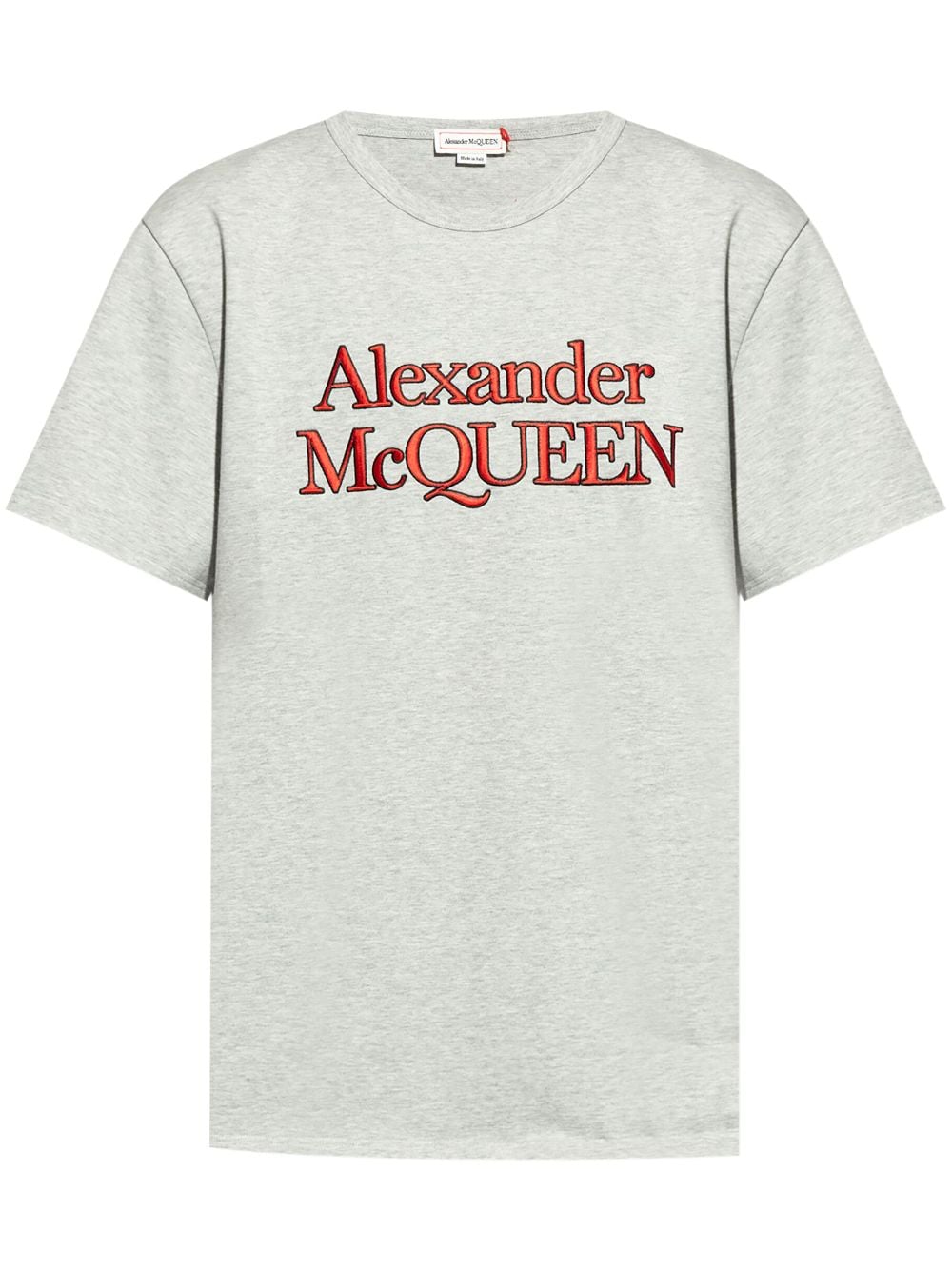 Alexander Mcqueen Logo印花棉t恤 In Grey