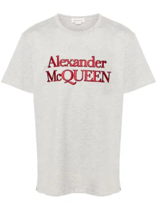 【国内即発】Alexander McQueen ロゴ パッチ Tシャツ Alexander McQueen Tape Logo T-shirt Black Men's - US