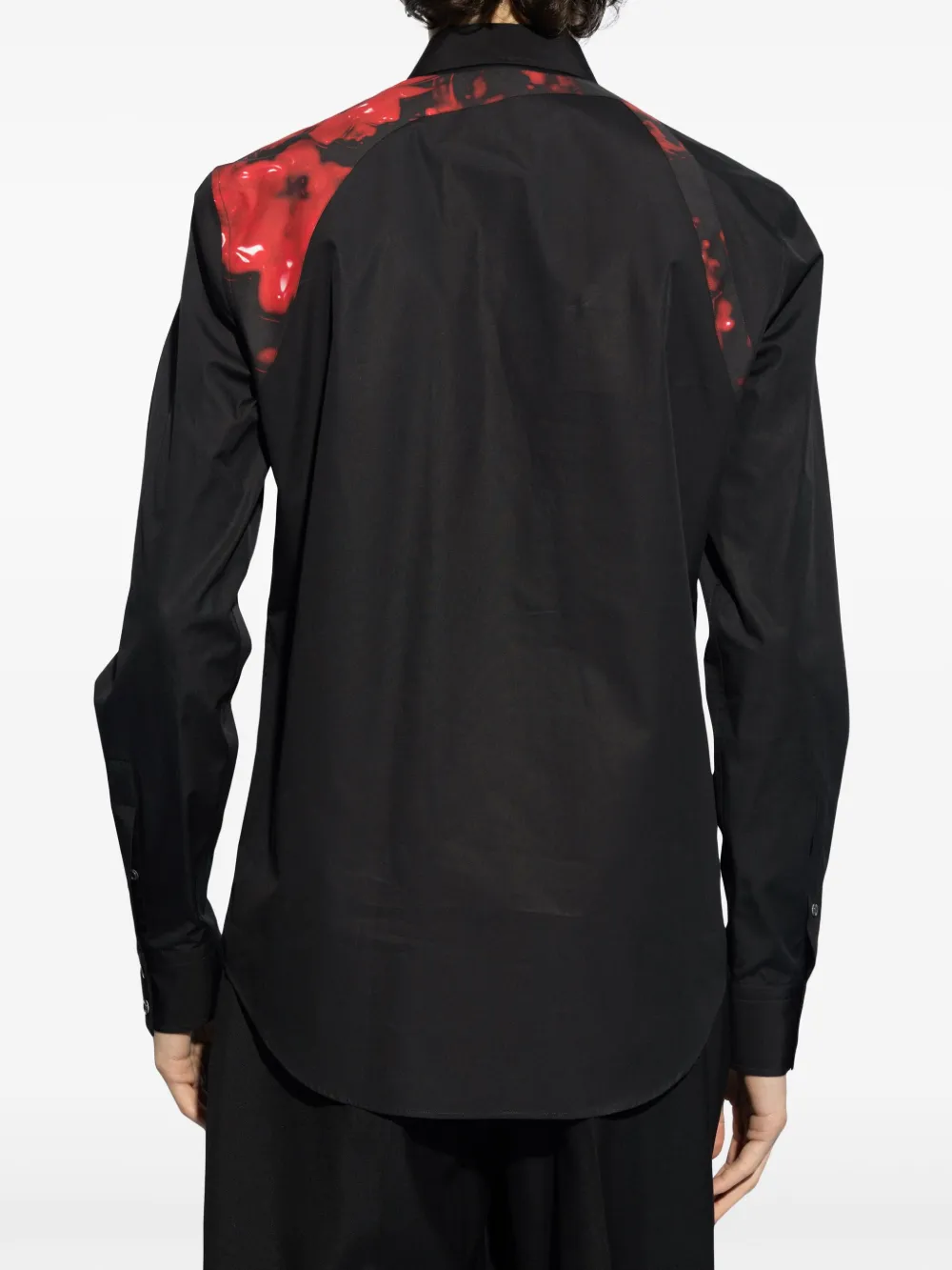 Shop Alexander Mcqueen Harness Cotton Poplin Shirt In Black