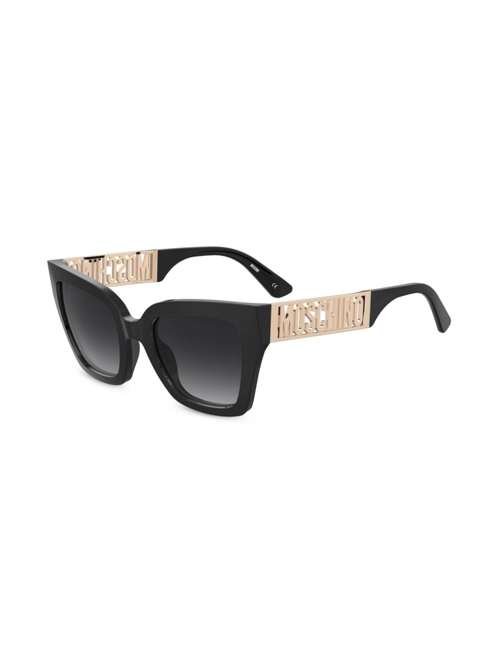 Shop Moschino Eyewear Logo-lettering Cat-eye Frame Sunglasses In Black