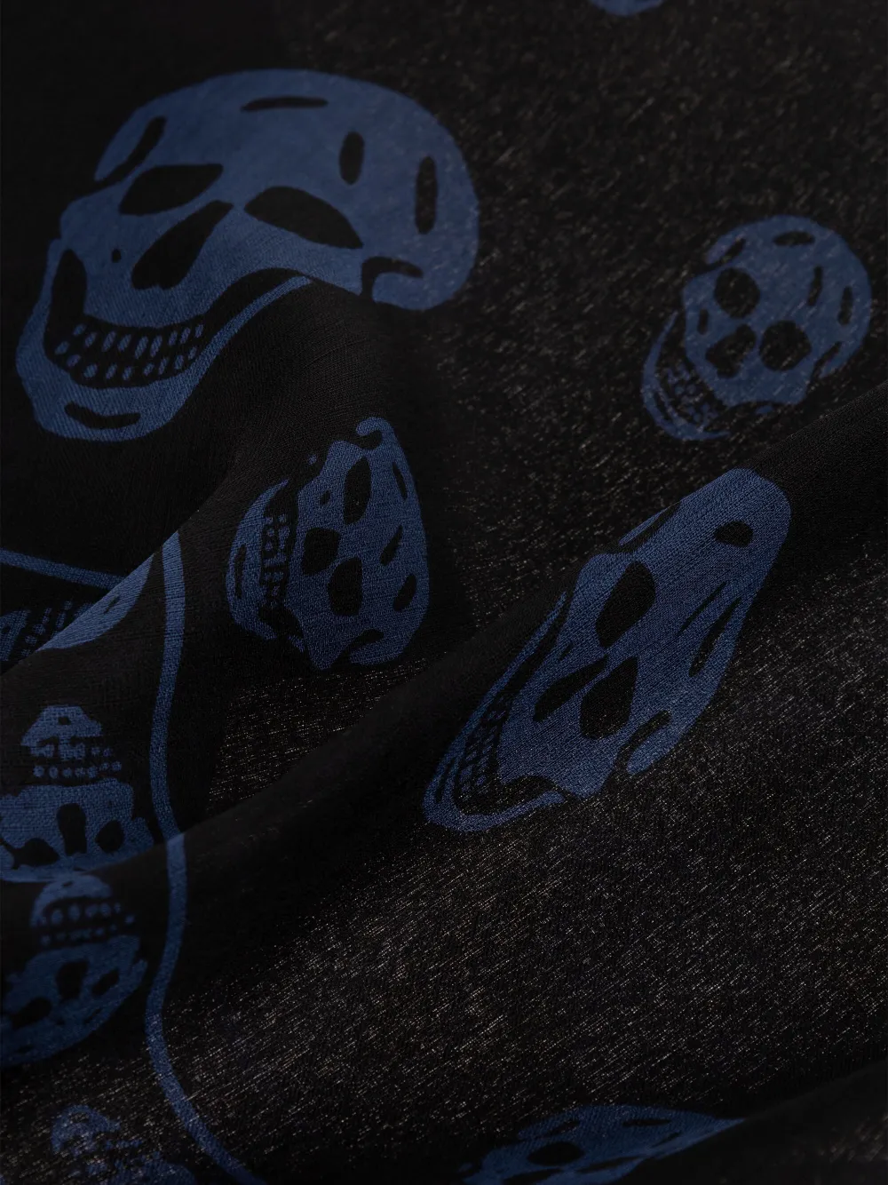 Alexander McQueen skull-print silk scarf Zwart