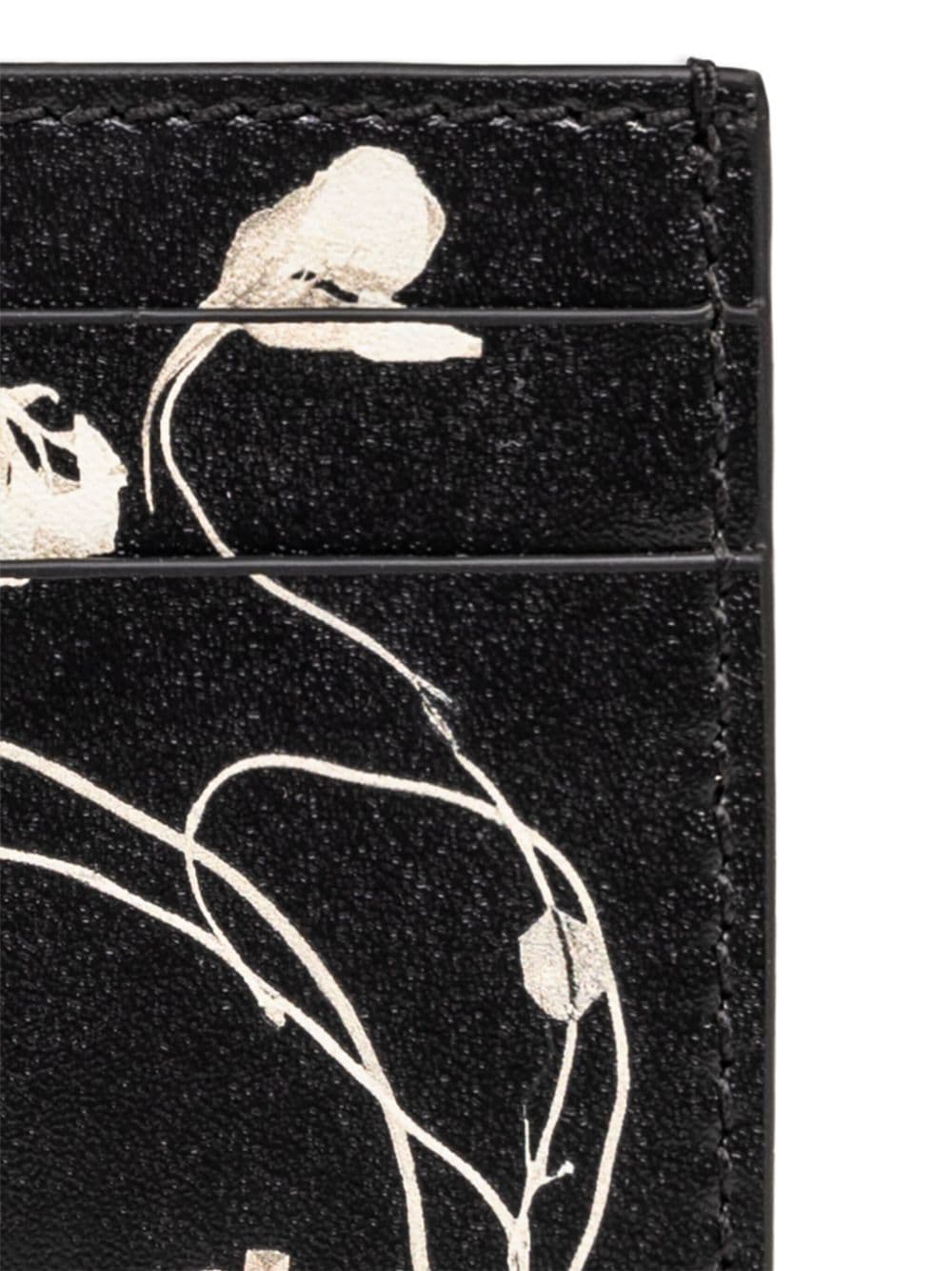 Alexander McQueen Pasjeshouder met bloemenprint Zwart