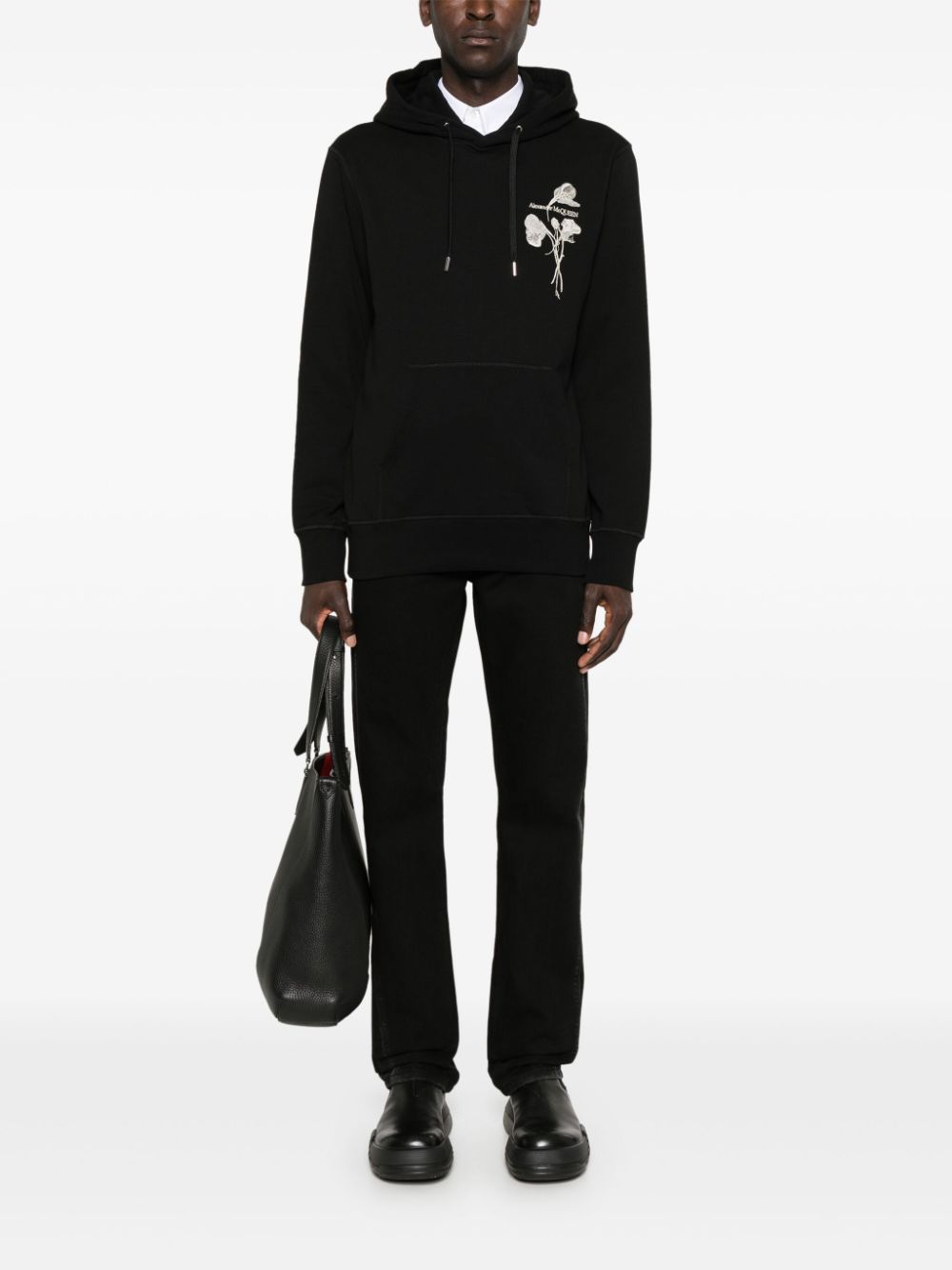 Alexander McQueen logo-embroidered hoodie Men