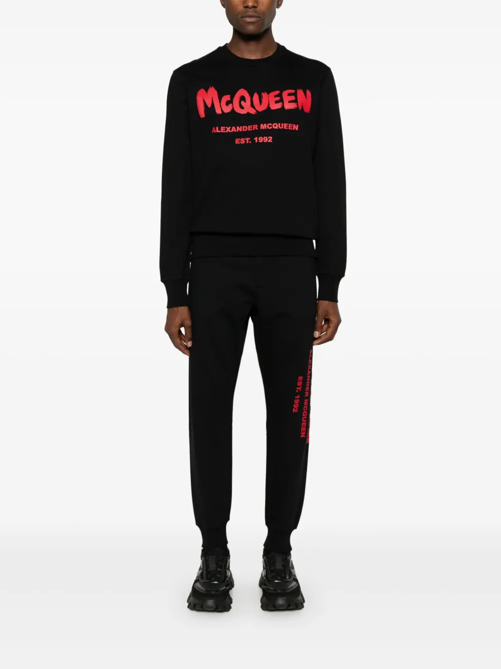 alexandermcqueen Alexander McQueen Sweater met logoprint - Zwart