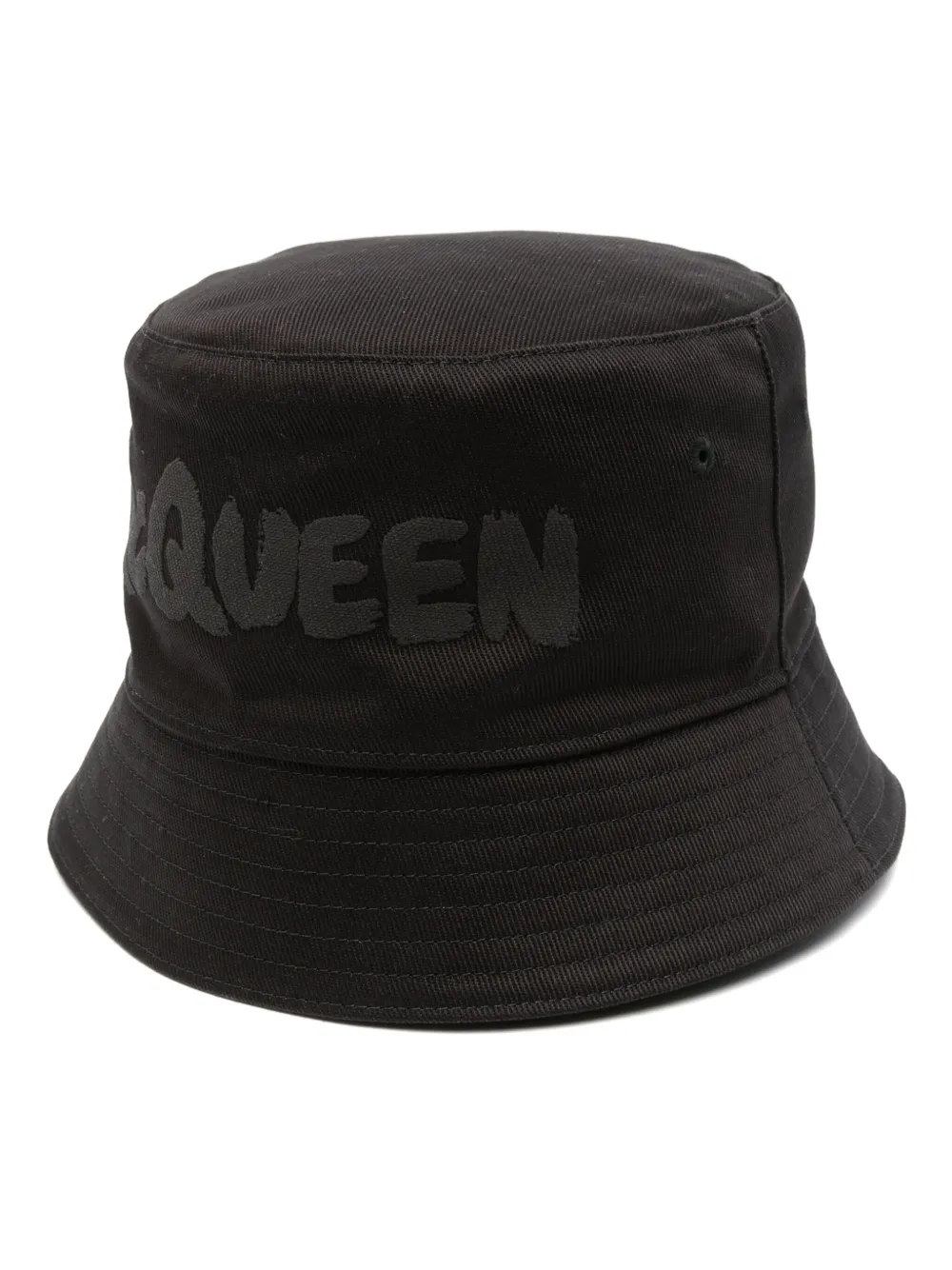 Alexander McQueen Vissershoed met graffiti logo Zwart