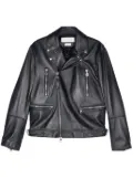 Alexander McQueen leather biker jacket - Blue