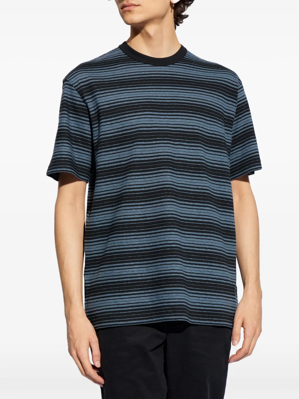 Shop Norse Projects Striped Cotton T-shirt In Blau