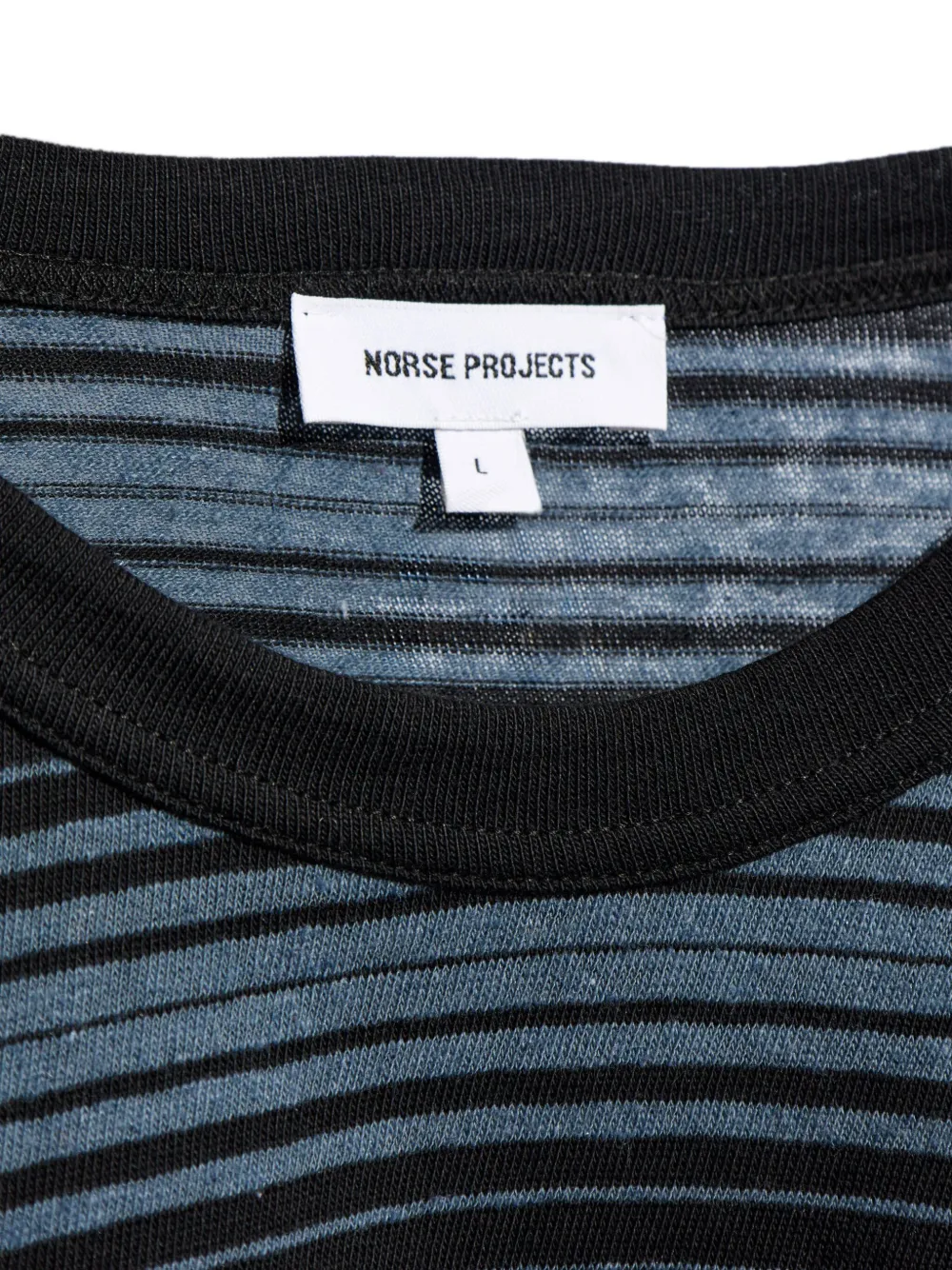 Shop Norse Projects Striped Cotton T-shirt In Blau