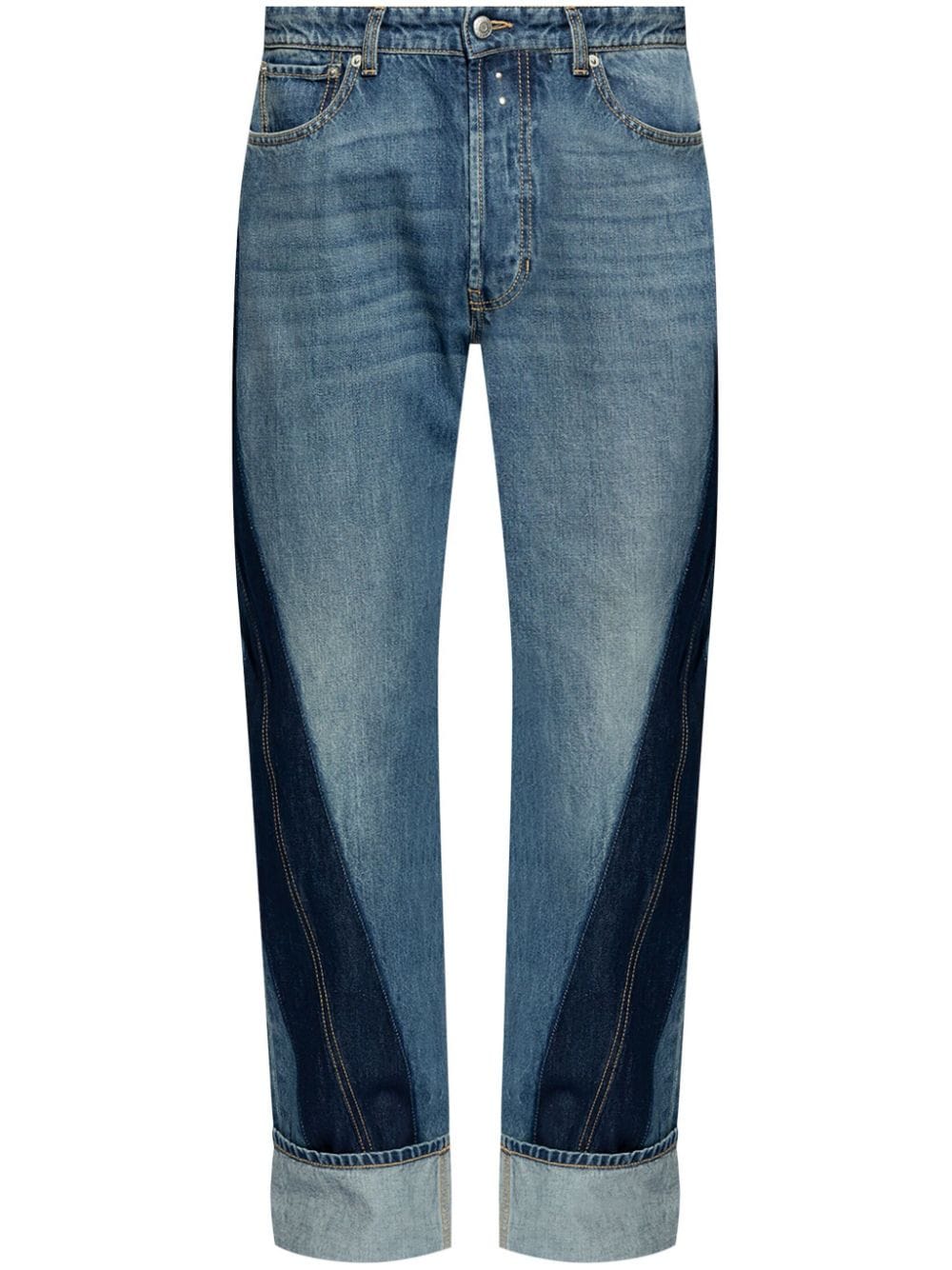 Shop Alexander Mcqueen Twisted Straight-leg Jeans In Blue