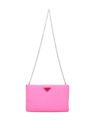 新品未使用 PRADA ピンク クラッチ ポーチ 新 Prada Pre-Owned トライアングルロゴ 2way クラッチバッグ