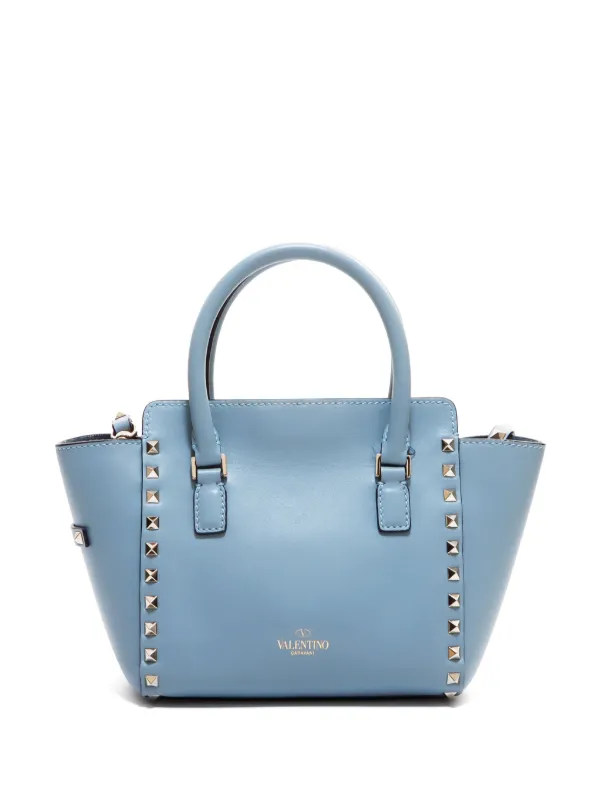 Valentino Garavani Pre Owned Rockstud two way Handbag Blue FARFETCH AE