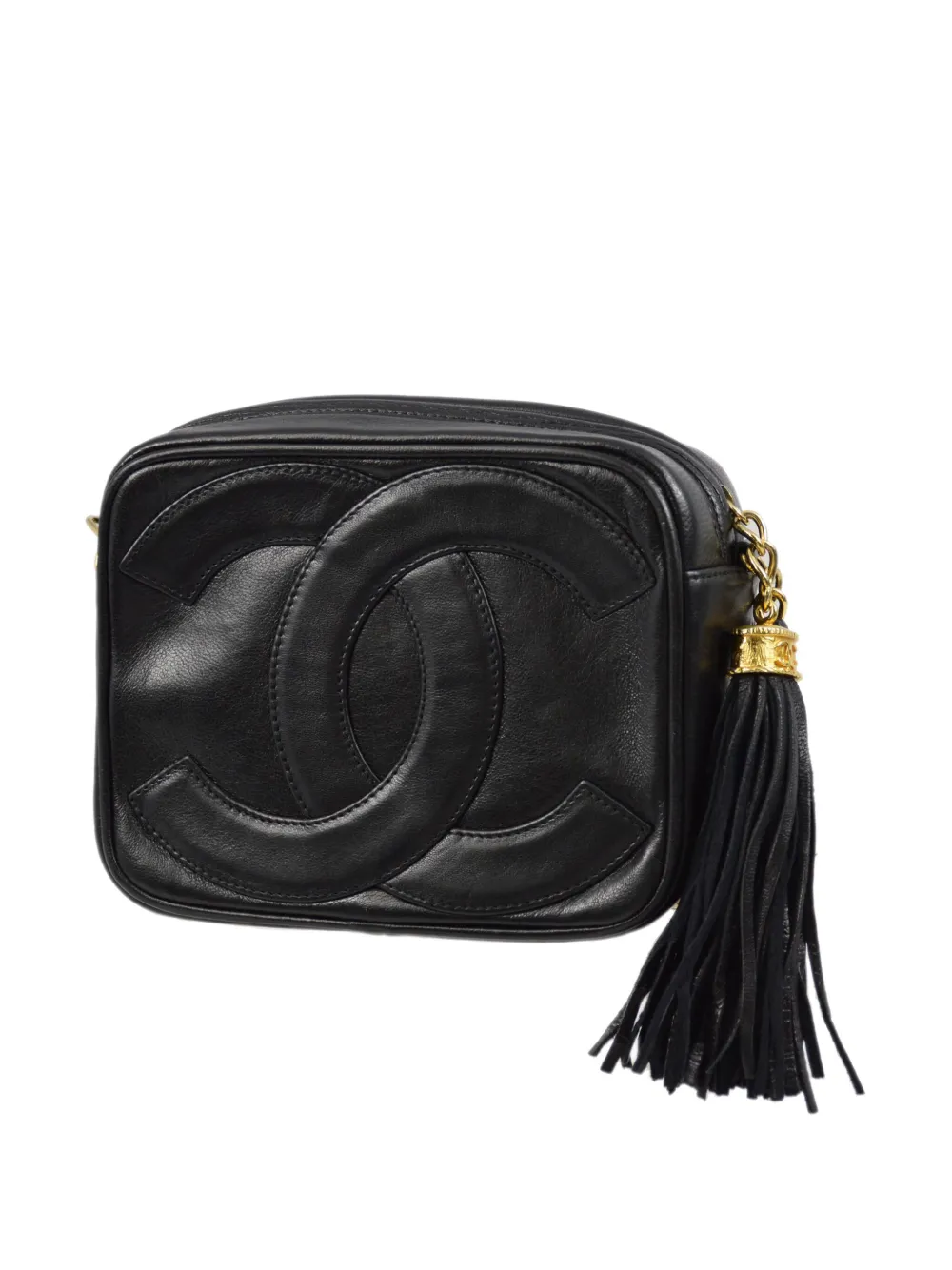CHANEL Pre-Owned 1985-1990 CC schoudertas met kwastje - Zwart
