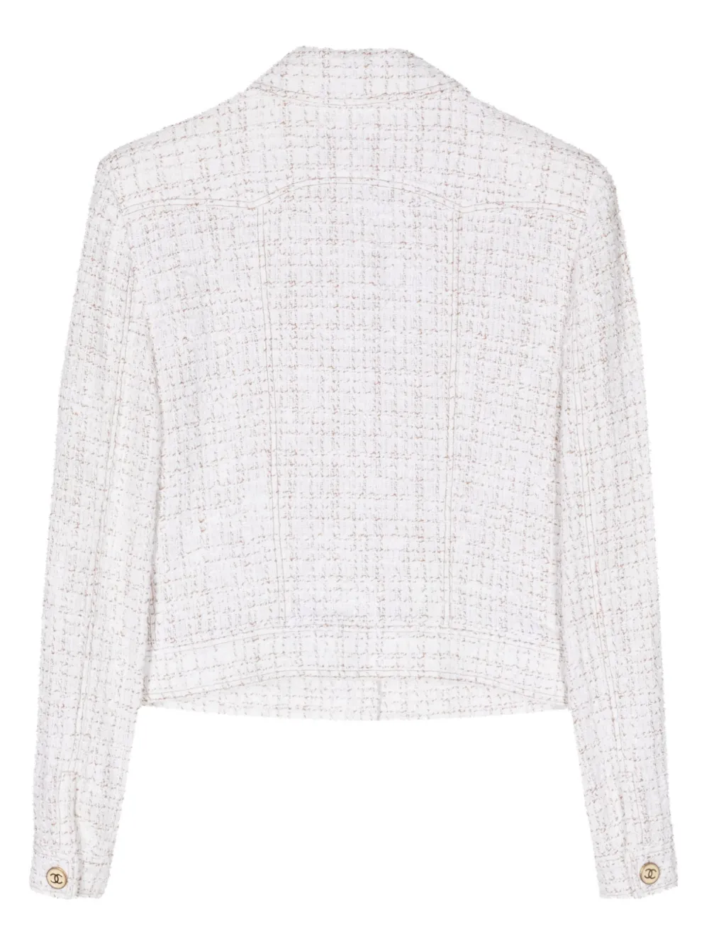 CHANEL Pre-Owned 2001 tweed single-breasted jacket - Wit