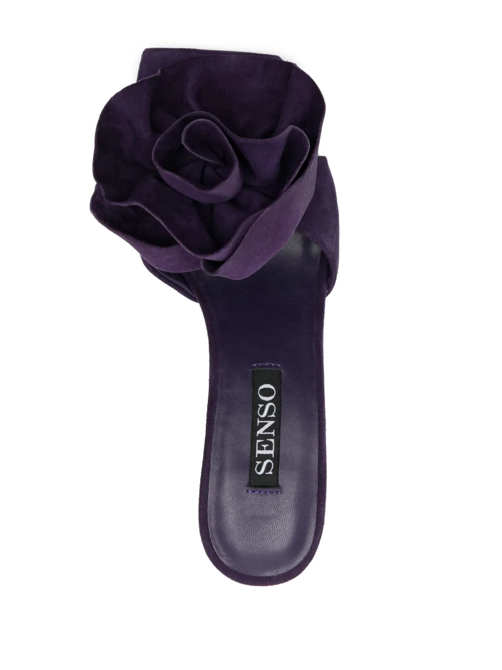 Shop Senso Harlow 85mm Floral-appliqué Mules In Purple