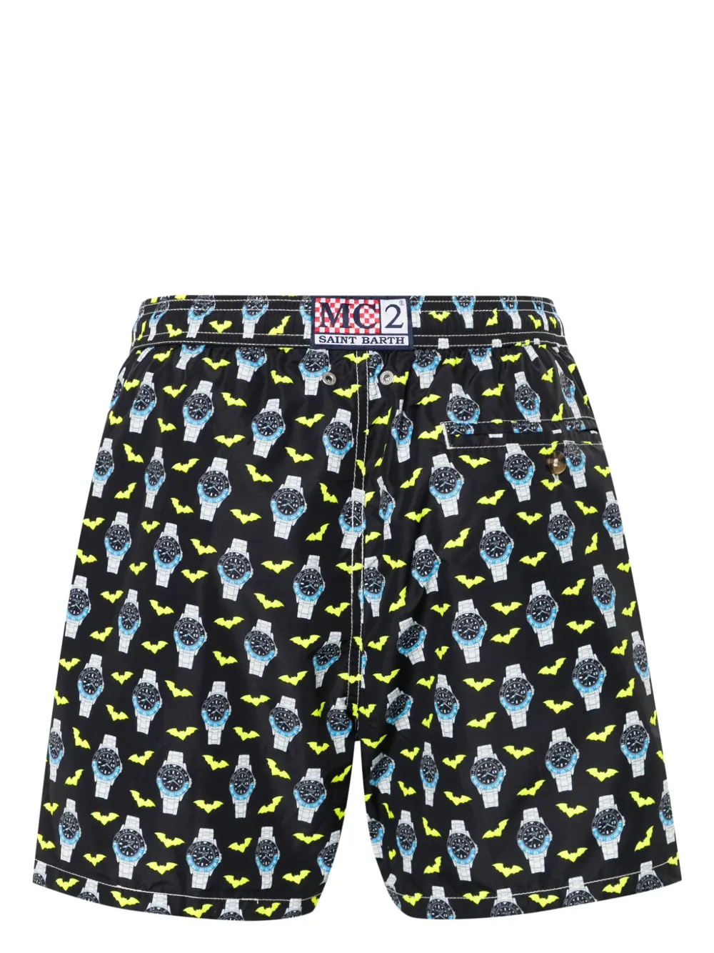 Shop Mc2 Saint Barth Graphic-print Swim Shorts In Black