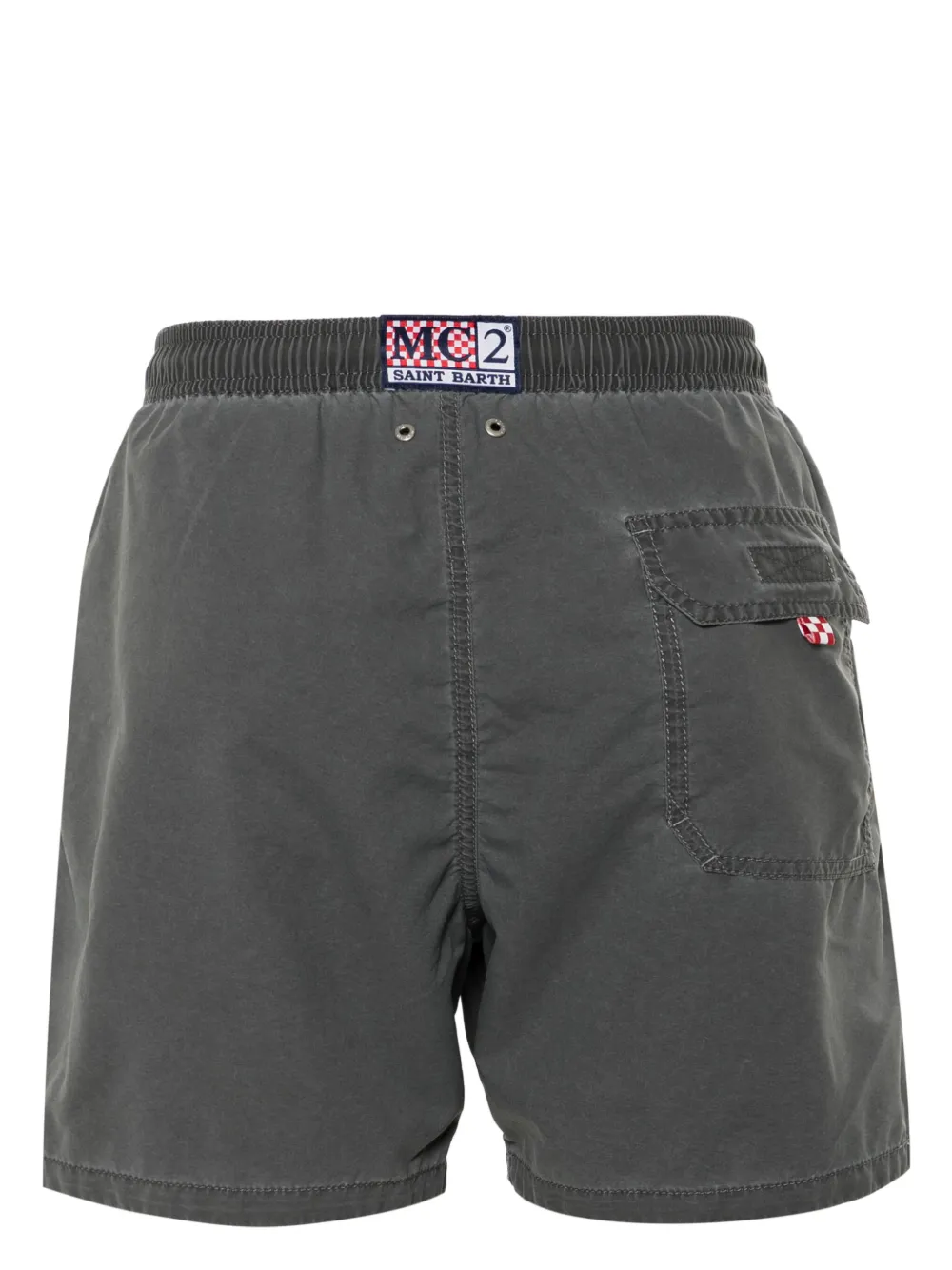 Shop Mc2 Saint Barth Logo-patch Swim Shorts In Grey