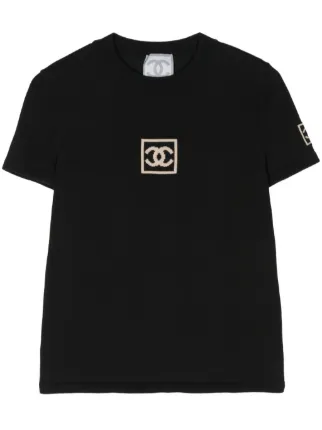 美品 2003 CHANEL コットン 半袖 トップス ココマーク ロゴ