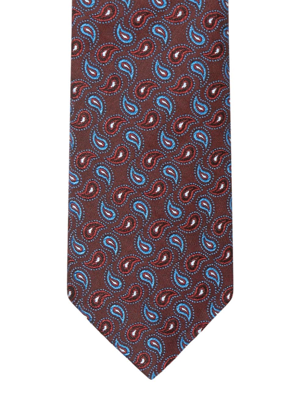 Shop Etro Paisley-jacquard Silk Tie In Red