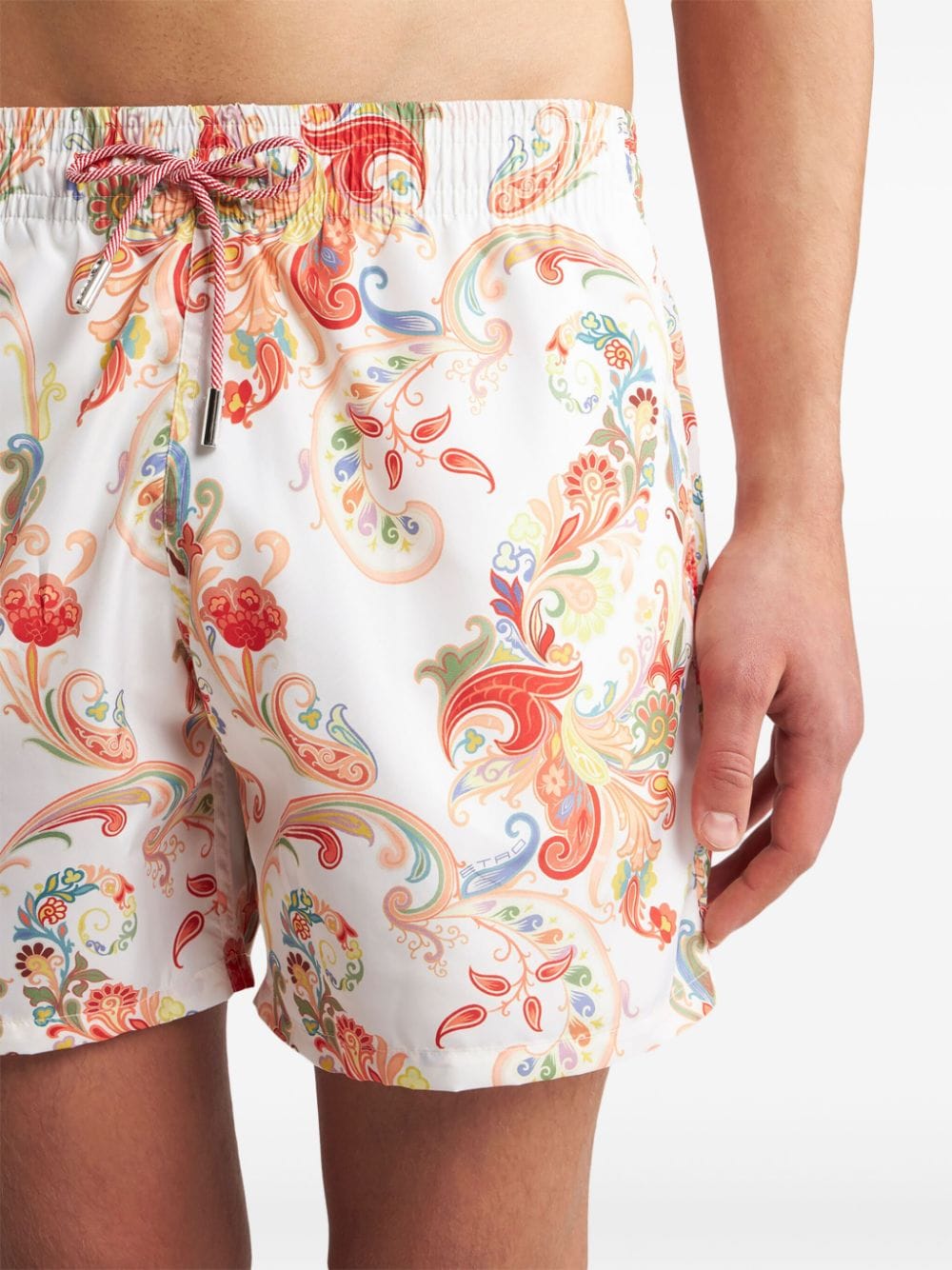 Shop Etro Paisley-print Swim Shorts In Weiss