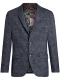 ETRO single-breasted checked blazer - Blue