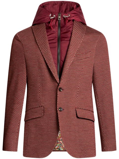 ETRO detachable-hood single-breasted blazer Men