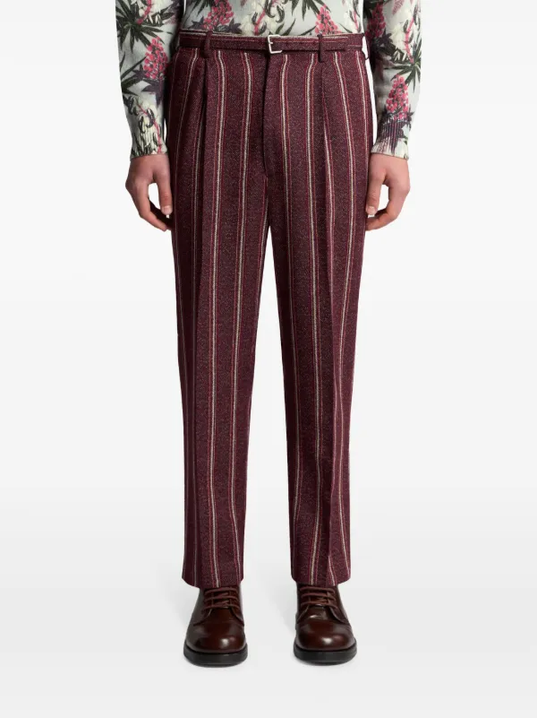 ETRO ストライプ テーラードパンツ | レッド | FARFETCH JP