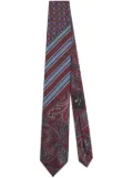 ETRO burgundy jacquard silk tie - Red