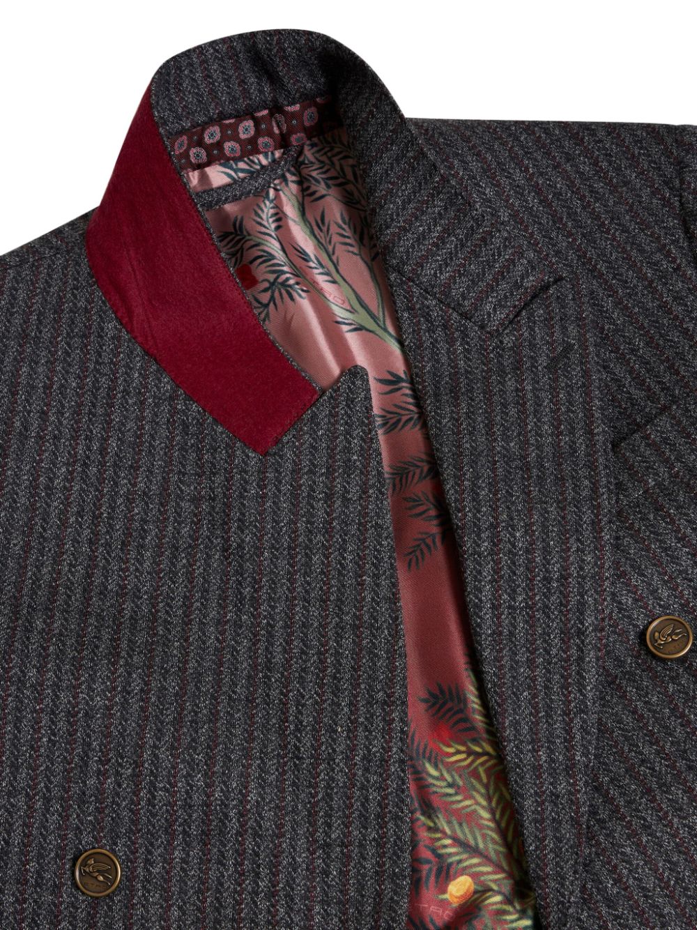 ETRO Gestreepte blazer met dubbele rij knopen Grijs