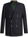 ETRO floral-jacquard double-breasted blazer - Blue