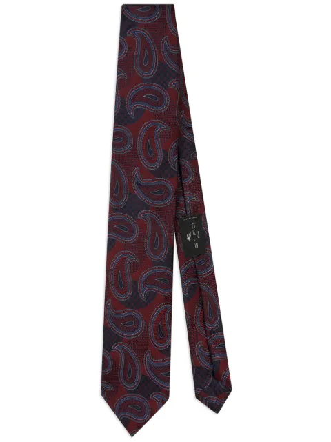 ETRO corbata de seda con motivo de cachemira en jacquard
