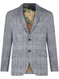 ETRO tartan-check single-breasted blazer - Blue