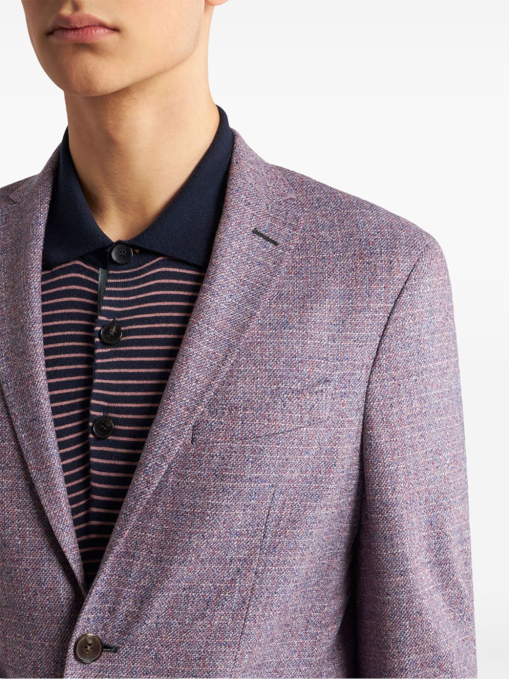 Shop Etro Single-breasted Wool Blazer In Purple