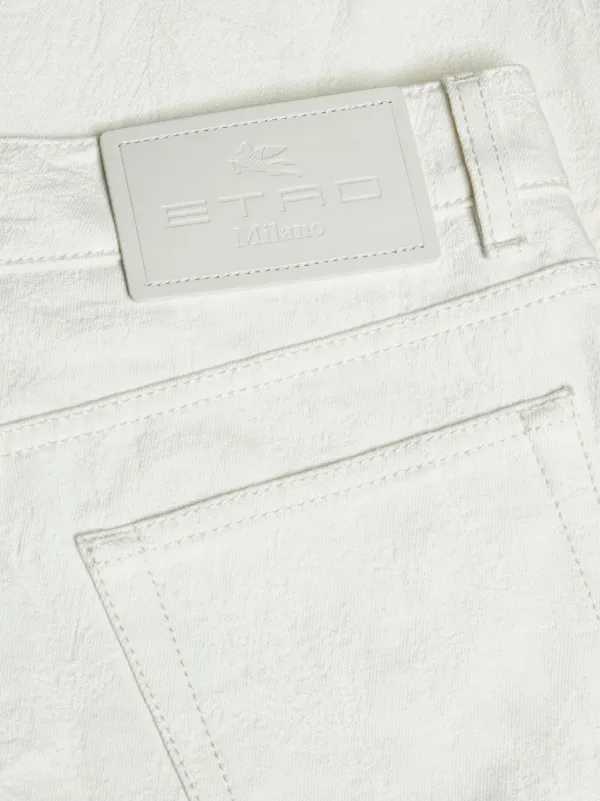 【関税・送料込み】ETRO JEANS WHITE COTTON DENIM JEANS Mid-rise slim fit jeans · Cream · Dressy | Massimo Dutti