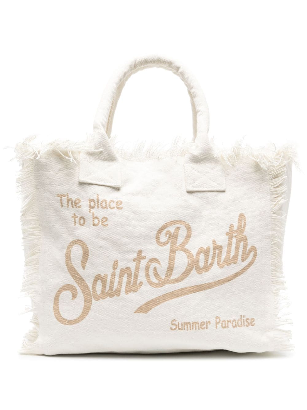 Mc2 Saint Barth Vanity Canvas Beach Bag In Neutrals