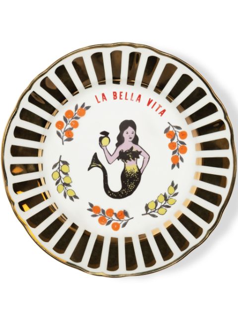 Bitossi Home Mermaid porcelain fruit plate (20.5cm)