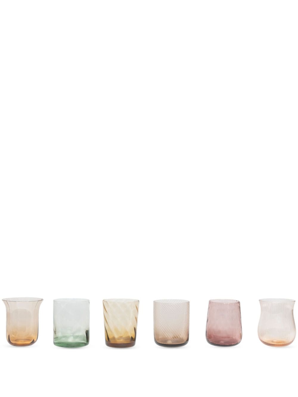 Bitossi Home 纹理玻璃杯（六件装） In Pink