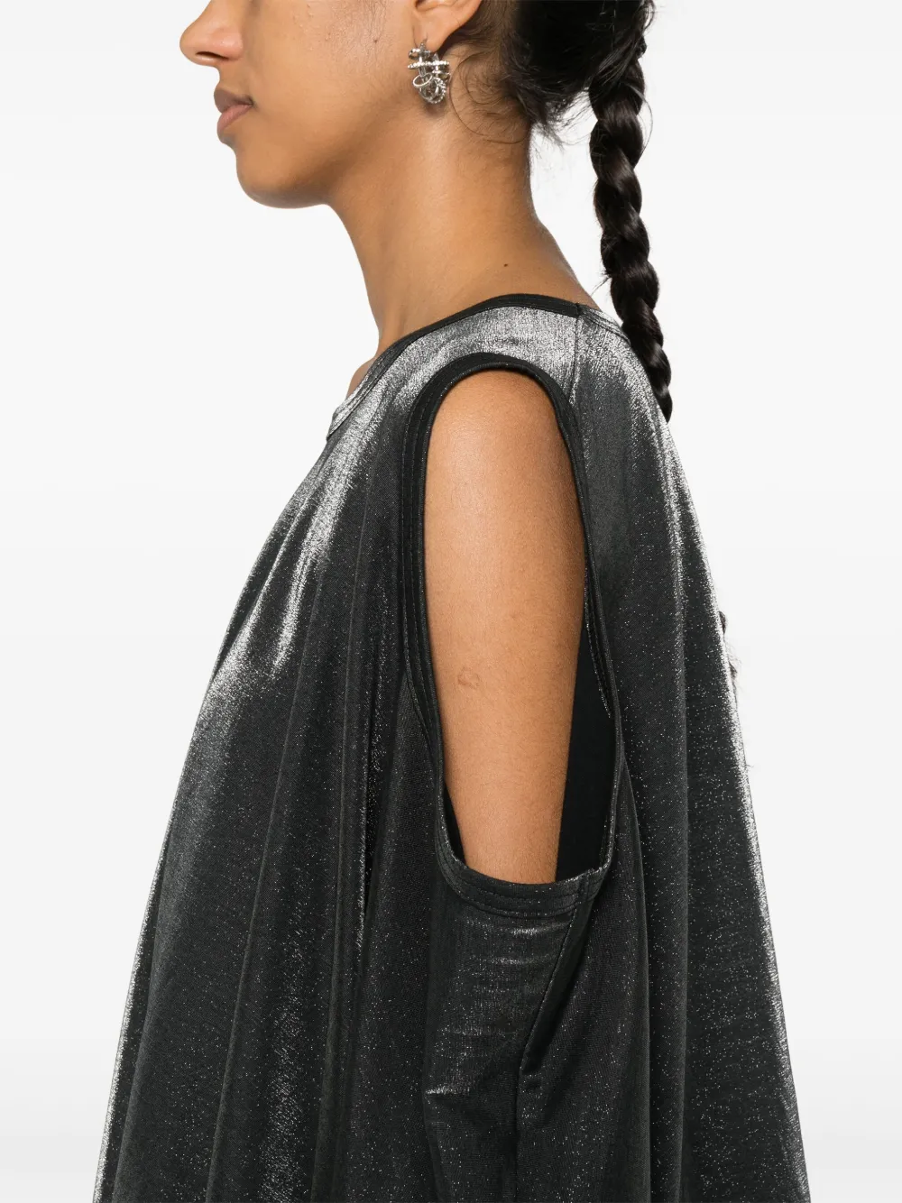 Junya Watanabe T-shirt met lamé effect Zwart