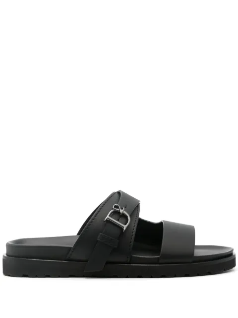 Dsquared2 logo-buckle leather slides