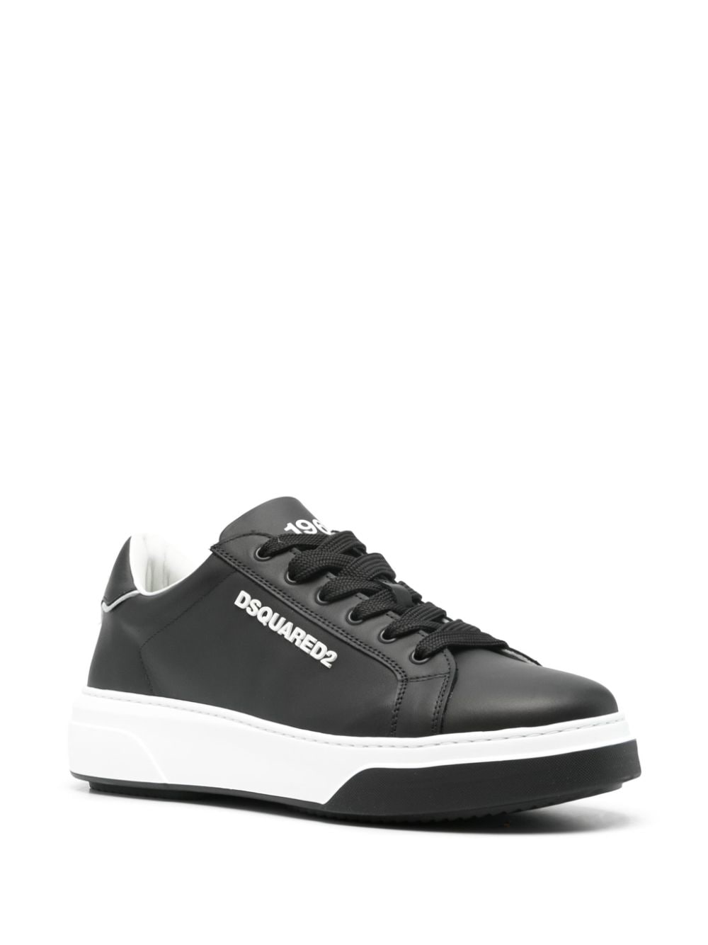 Shop Dsquared2 1964 Leather Sneakers In Black