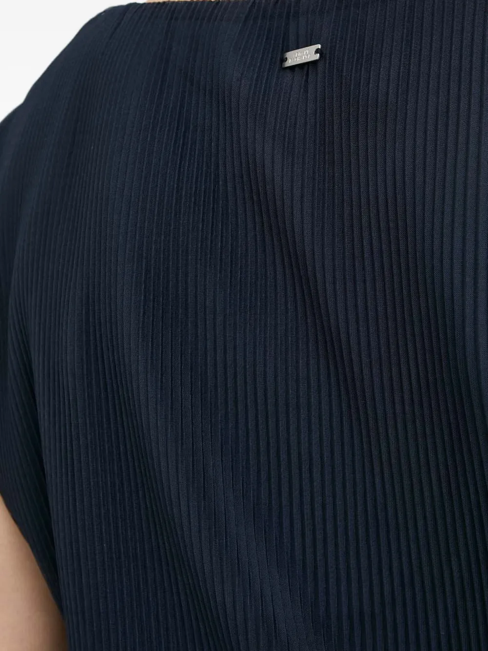 Armani Exchange Pleated Short-sleeved Blouse In Blue
