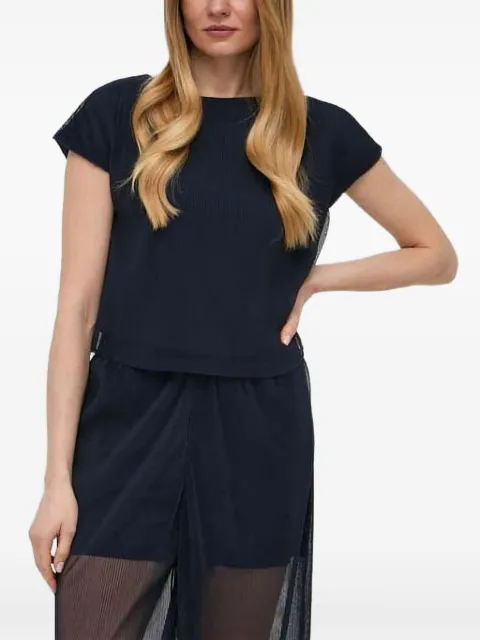 Armani Exchange pleated short-sleeved blouse 
