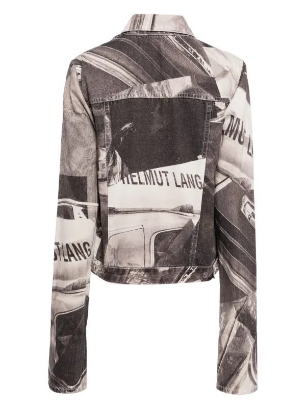 Helmut Lang graphic-print zip-up Jacket | Black | FARFETCH AO