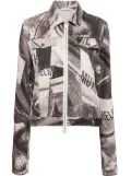 Helmut Lang graphic-print zip-up jacket - Black