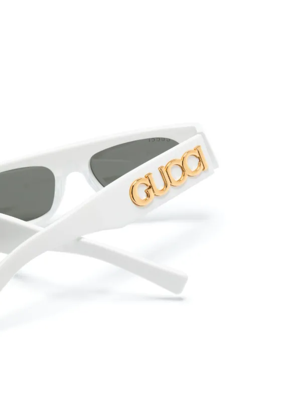 Gucci Eyewear rectangle frame Sunglasses White FARFETCH AE