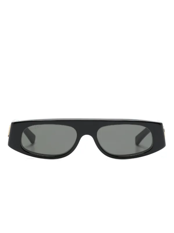Gucci Eyewear オーバルフレーム サングラス | ブラック | FARFETCH JP
