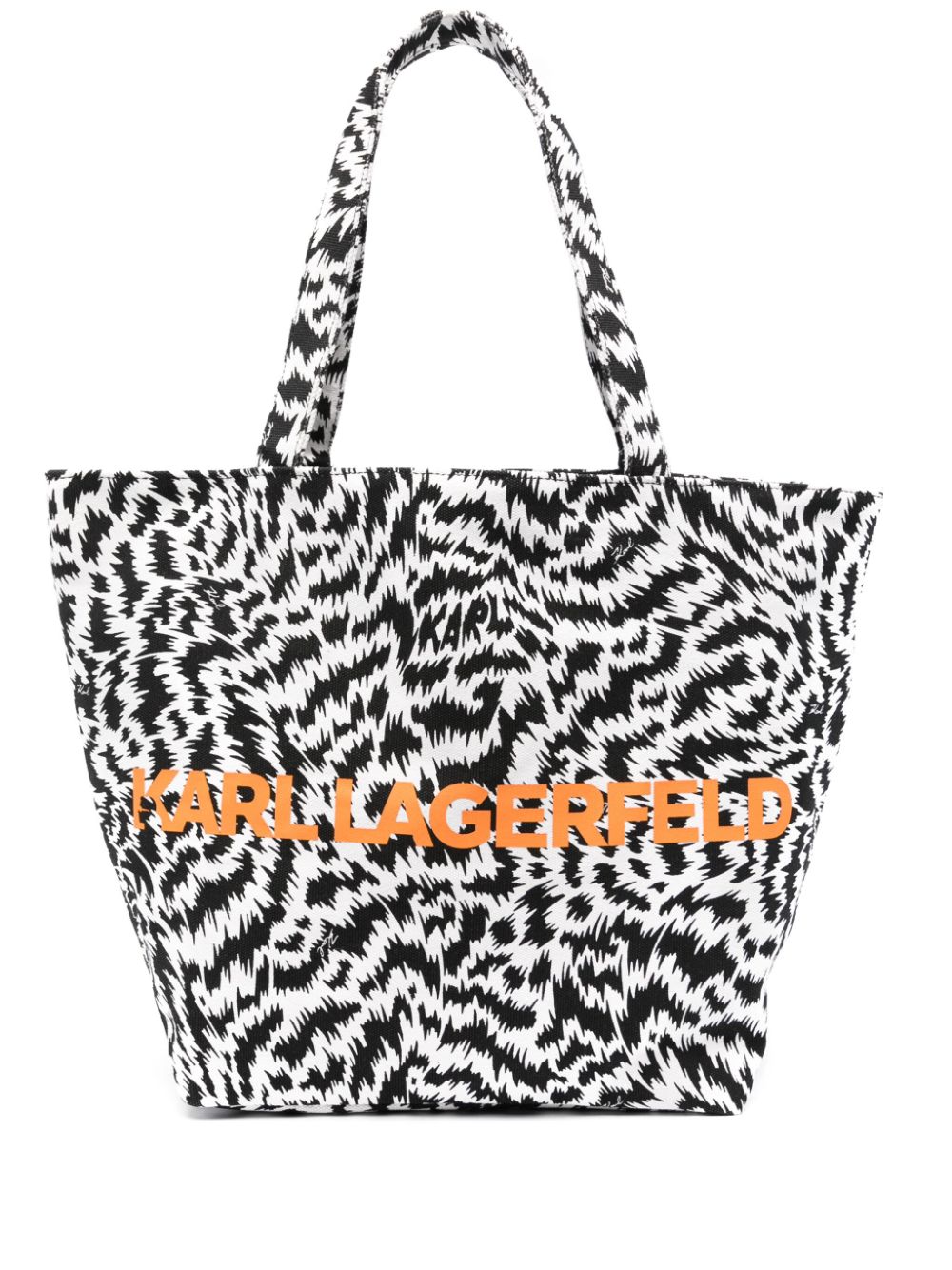 Karl Lagerfeld Zebra-print Tote Bag In White