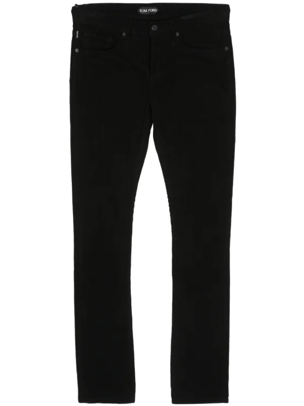 TOMFORD メタリックミッドライズスキニージーンズ TOM FORD ミッドライズ スリムジーンズ | ブラック | FARFETCH JP