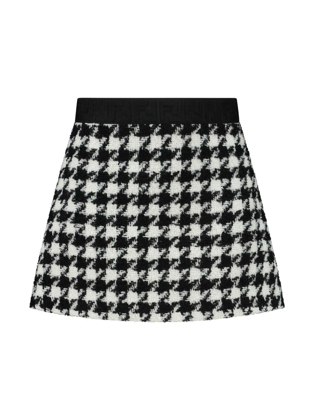 Fendi Kids' Pied-de-poule A-line Skirt In Black