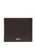 BOSS logo-lettering bi-fold wallet - Brown
